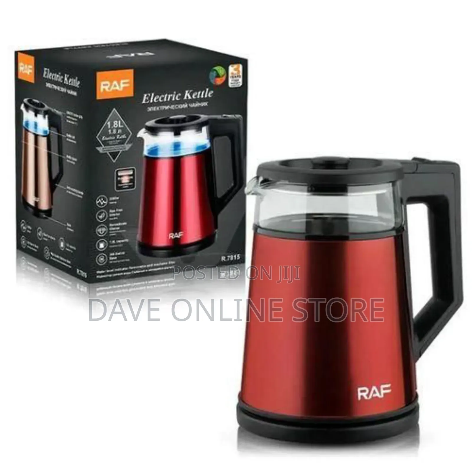 RAF 1.8 Litres Water Milk Boiling Electic Kettle Flask Pot