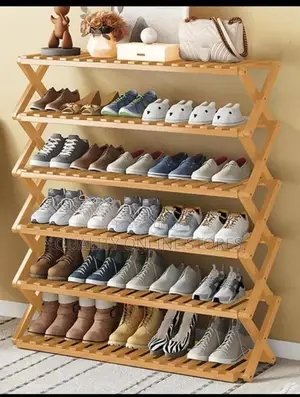 Foldable Wooden Shoe Rack