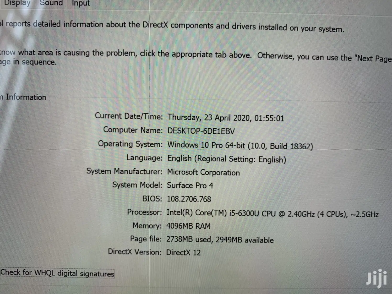 Laptop Microsoft Surface Pro 4 4GB Intel Core i5 SSD 128GB