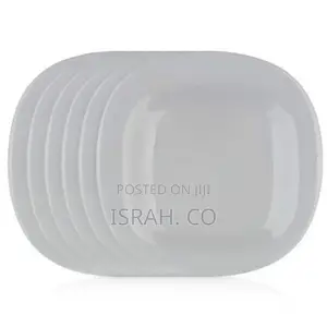 6 Piece of Luminarc Food Square Dinner Plates -Grey
