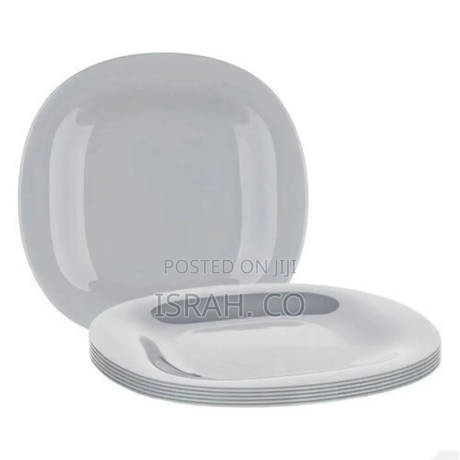 6 Piece of Luminarc Food Square Dinner Plates -Grey
