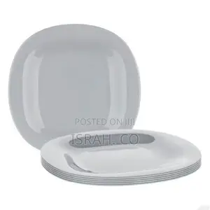 6 Piece of Luminarc Food Square Dinner Plates -Grey