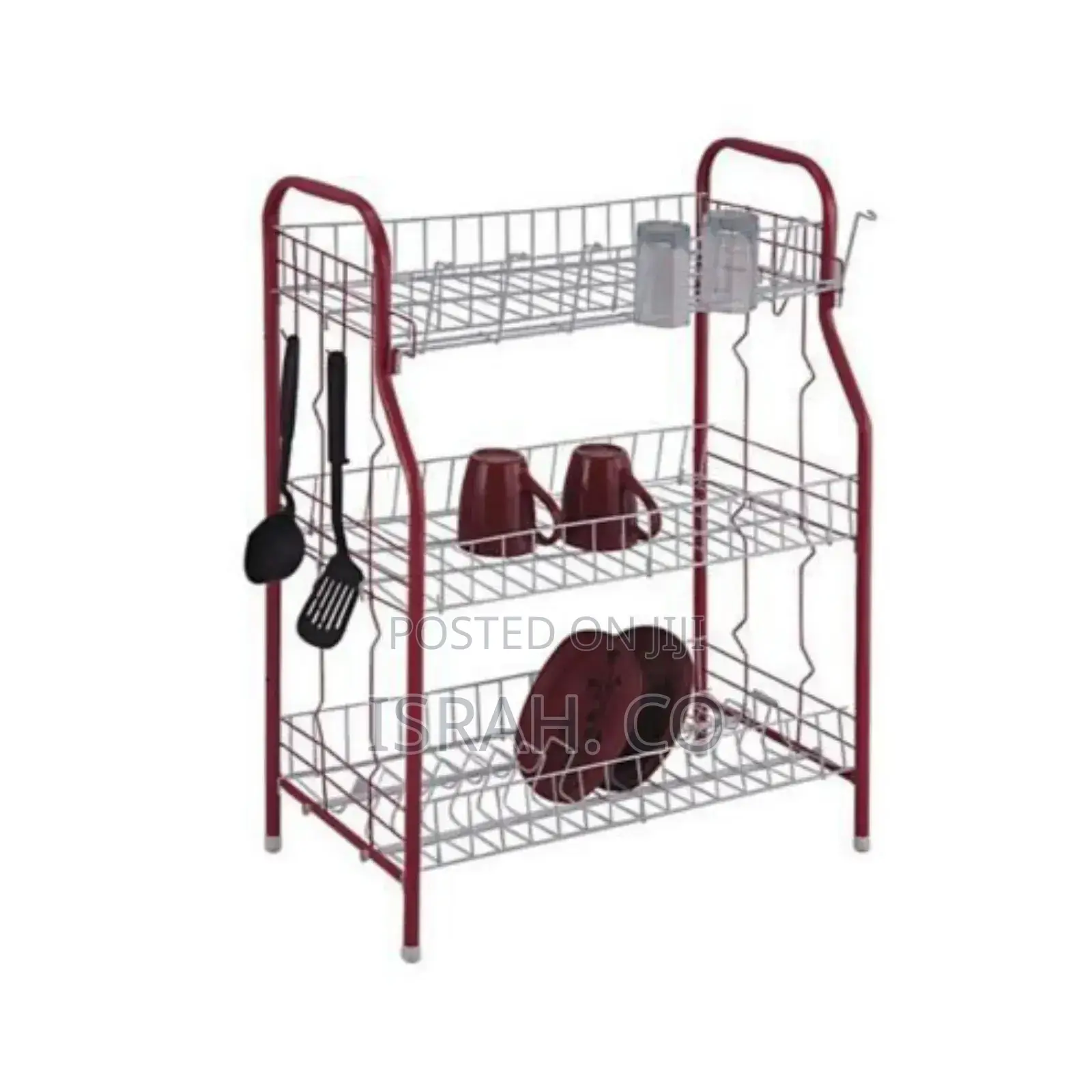 3 Tier Steel Cups Plate Drying Dish Draining Storage Rack