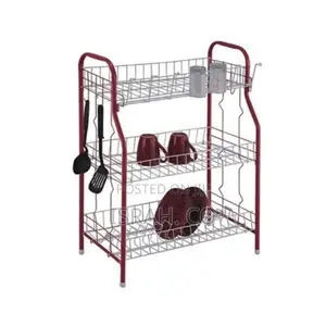 3 Tier Steel Cups Plate Drying Dish Draining Storage Rack