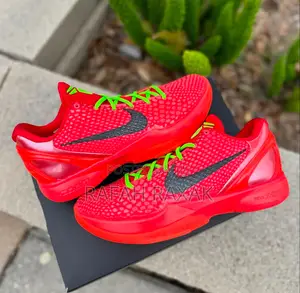 Orange Nike Kobe 6 Protro Reverse Grinch Basketball Sneakers