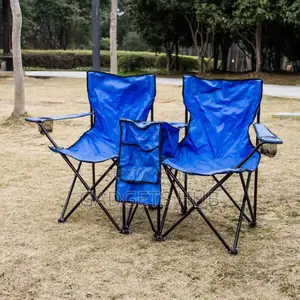 Portable Folding Double Seat Camping Chair Set With Canopy