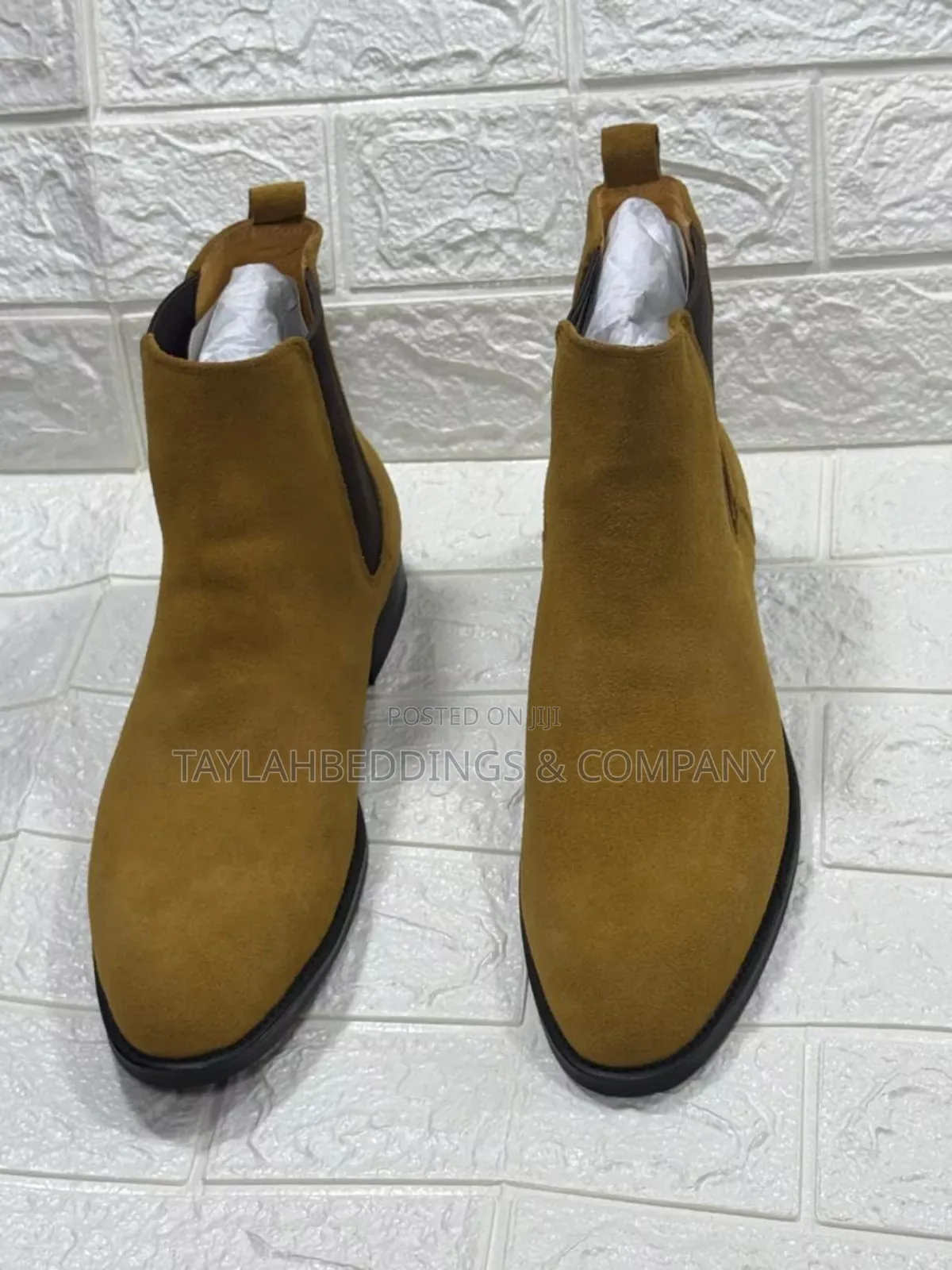 Chelsea Boots Solid Color Suede Vamp Elastic Band Slip