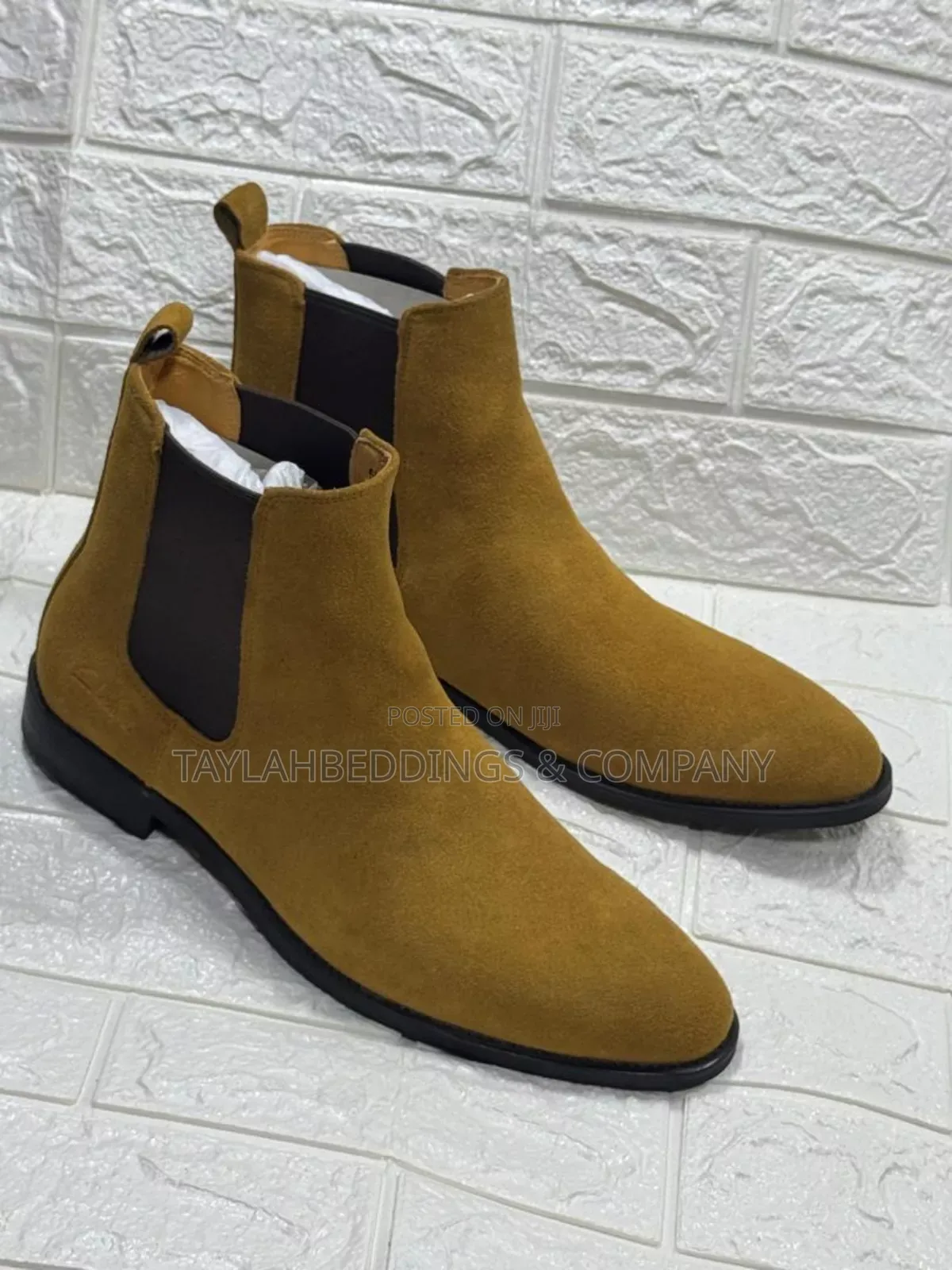 Chelsea Boots Solid Color Suede Vamp Elastic Band Slip