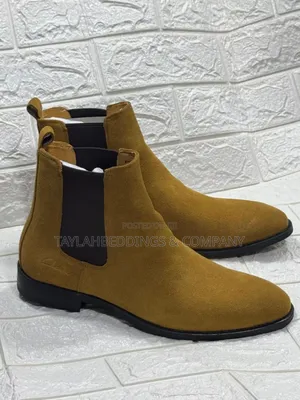Chelsea Boots Solid Color Suede Vamp Elastic Band Slip