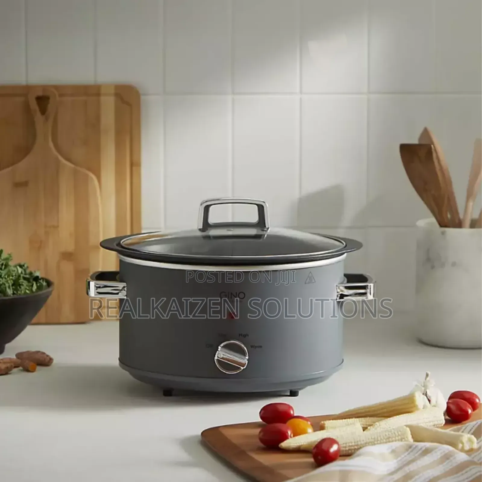 UK GINO d'ACAMPO 3.5L Soft-Touch Grey Slow Cooker