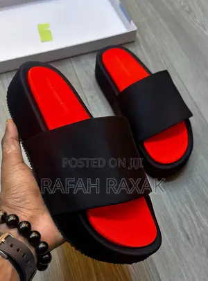 Original Black/Red Adidas Yohji Yamamoto Y-3 Push In Sandals
