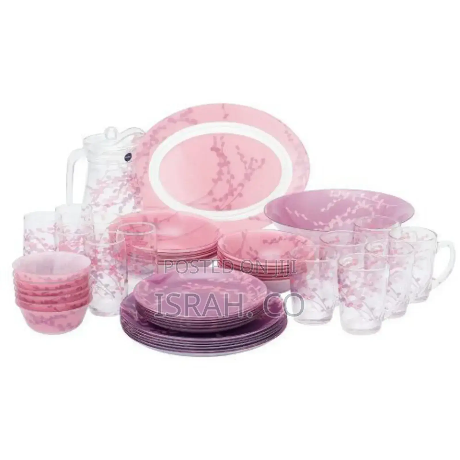 Luminarc Kashima Plates Dinner Set (46 Pcs) - Purple.