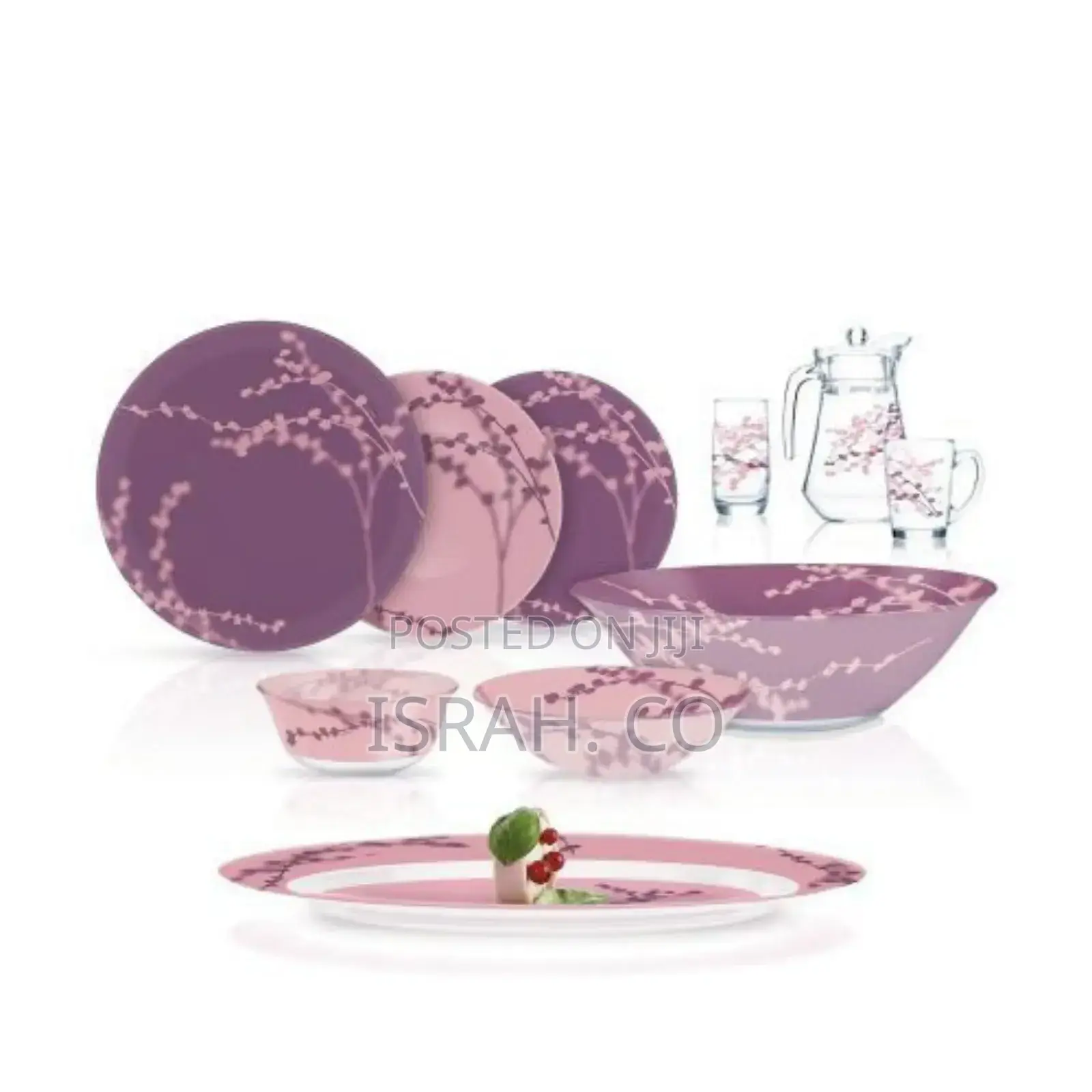 Luminarc Kashima Plates Dinner Set (46 Pcs) - Purple.