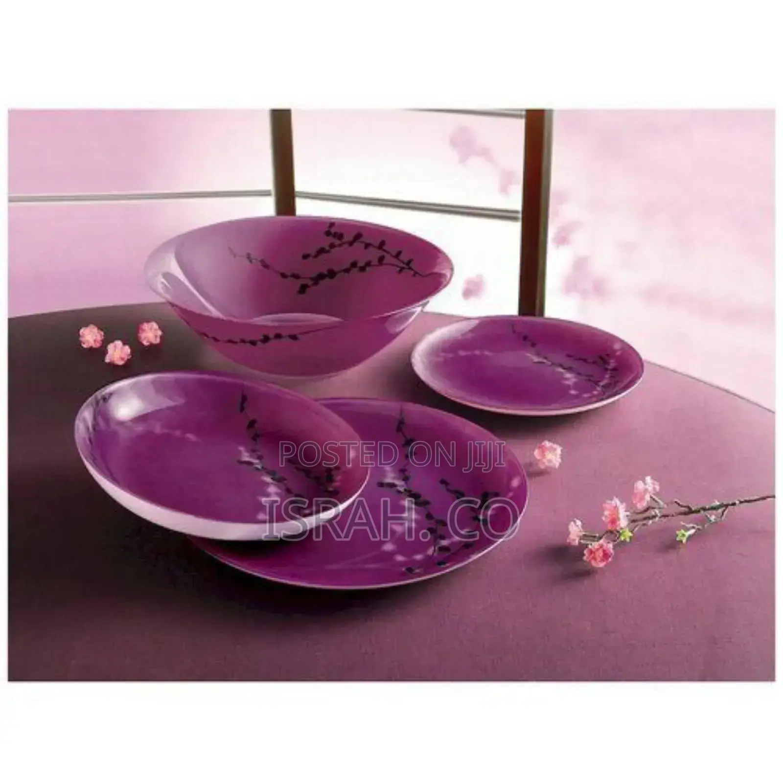 Luminarc Kashima Plates Dinner Set (46 Pcs) - Purple.