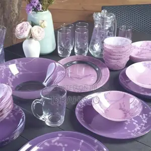 Luminarc Kashima Plates Dinner Set (46 Pcs) - Purple.