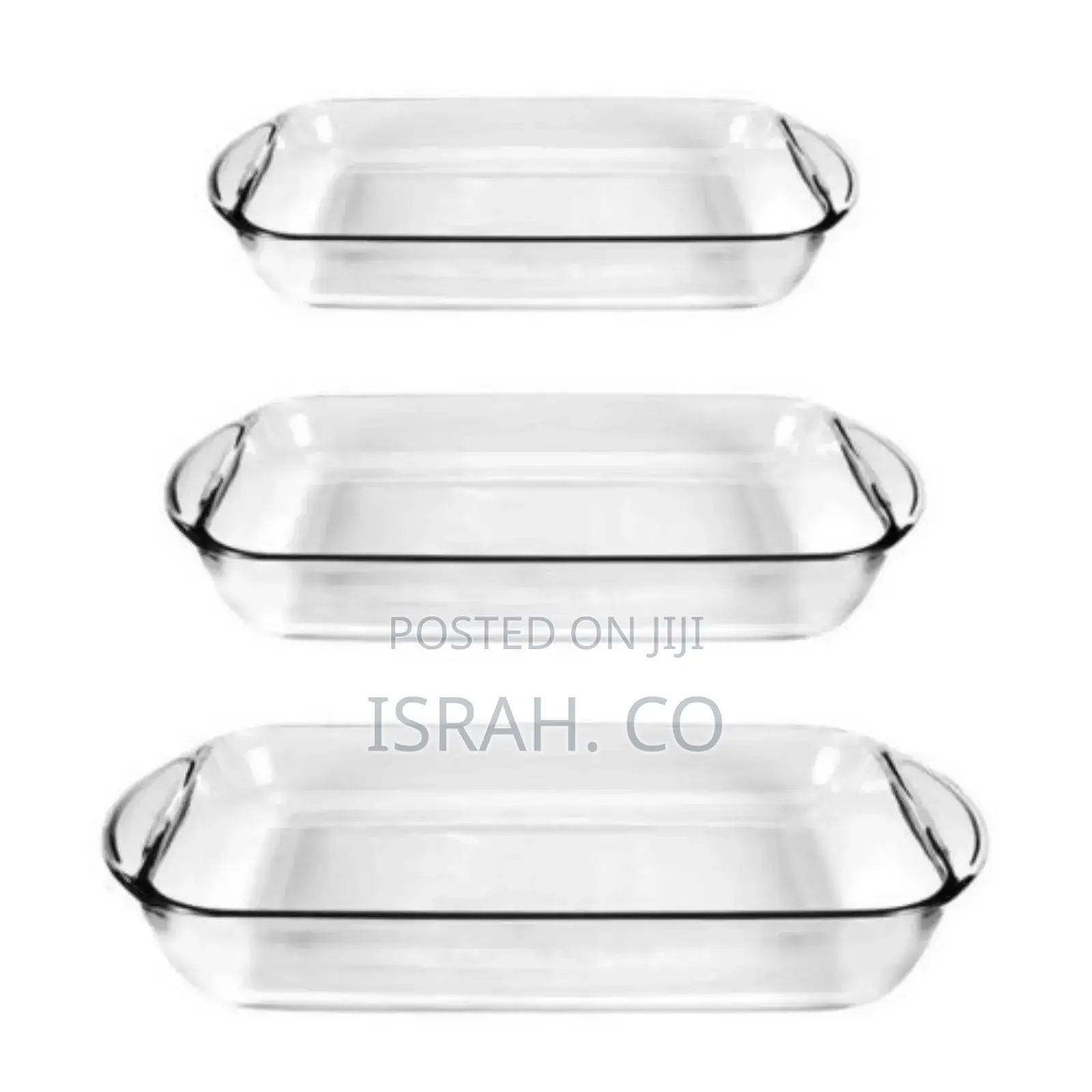 Pyrex 3 Piece Rectangle Glass Bakeware Dishes Bowls Set-