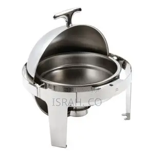 6.5L Round Chafing Dish Roll Top Food Buffet Warmer-