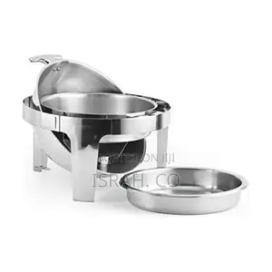6.5L Round Chafing Dish Roll Top Food Buffet Warmer-