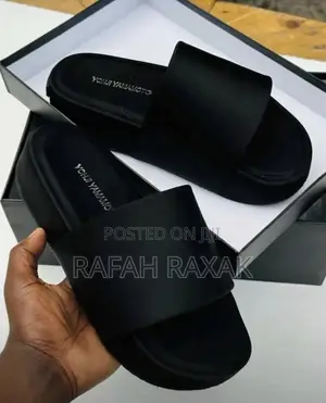 Unisex Triple Black Adidas Yohji Yamamoto Y-3 Push In Sandal