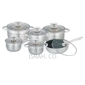 Kaisa Villa 12 Pc Stainless Cookware Pots and Frying Pan