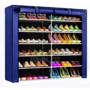 Double Row Shoe Rack Shelf Cabinet for Closet- Purple