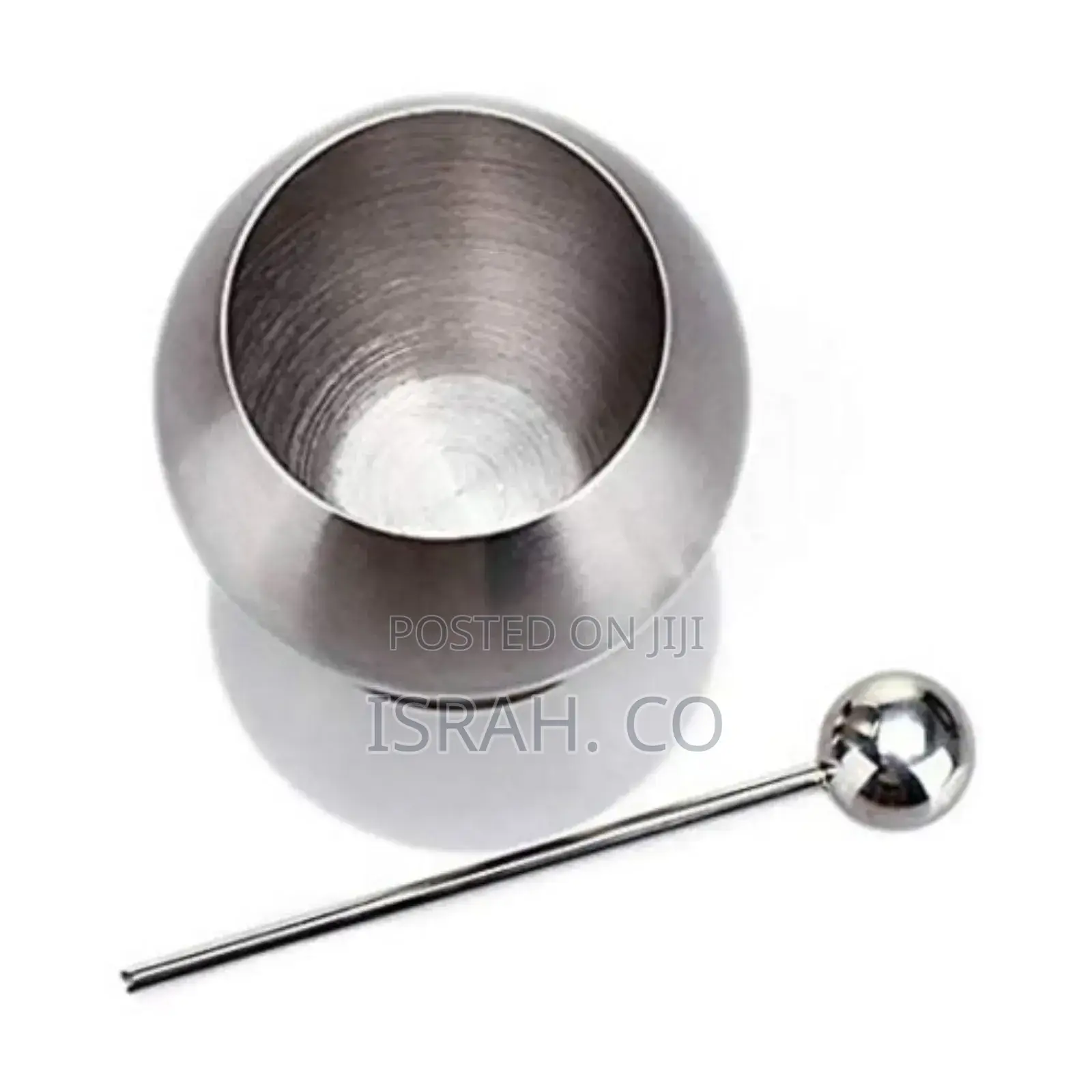 Egg Shapedmetallic Sugar Bowl Seasoning Pot With Spoonsilver