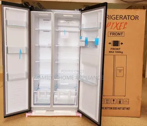 670ltrs Pixels Black Mirror Side by Side Refrigerator