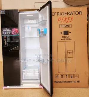 Pixels Side by Side 670ltrs Black Mirror Finish Refrigerator