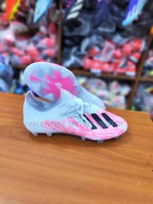 Pink Colour With White Colour Boots Adidas