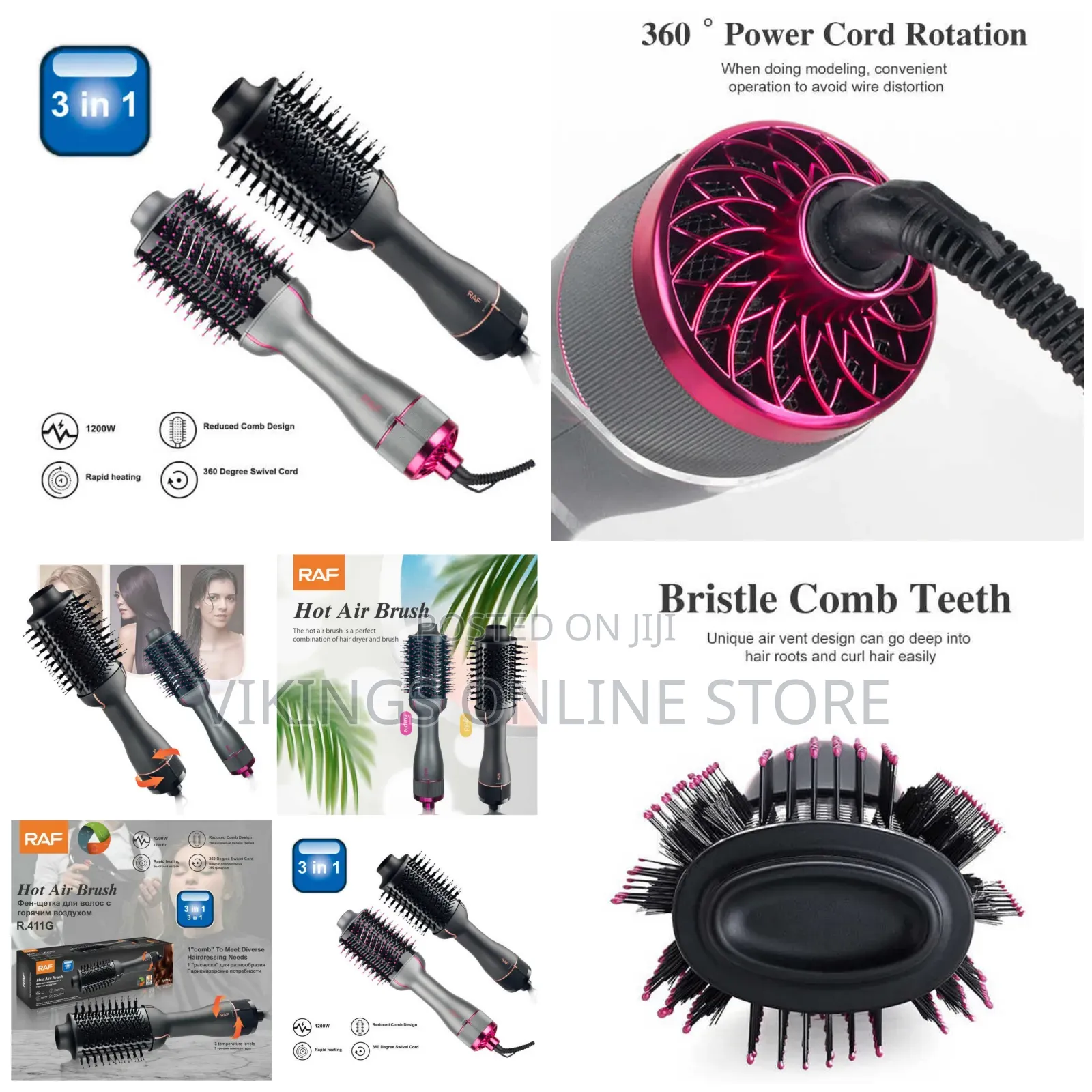 Hot Professional Ionic Hot Air Brush Blow Hair Dryer Styler