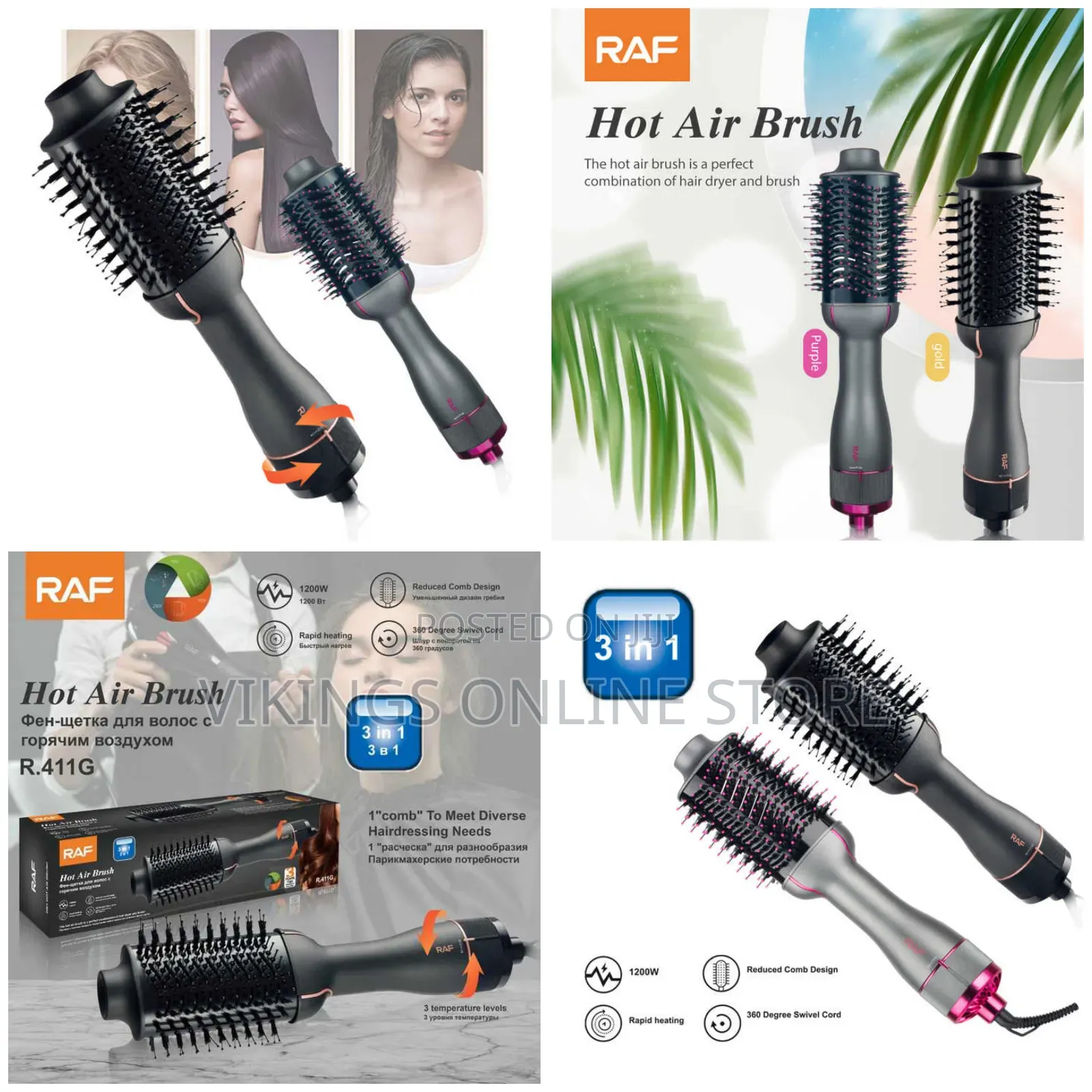 Hot Professional Ionic Hot Air Brush Blow Hair Dryer Styler
