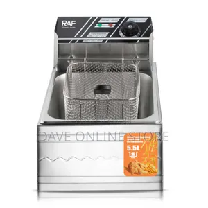 RAF Thickened Stainless Steel Big Capacity 5.5L Deep Fryer