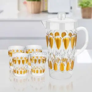 Plastic Jug With 5 Pieces Glasses Set