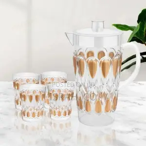 Plastic Jug With 5 Pieces Glasses Set