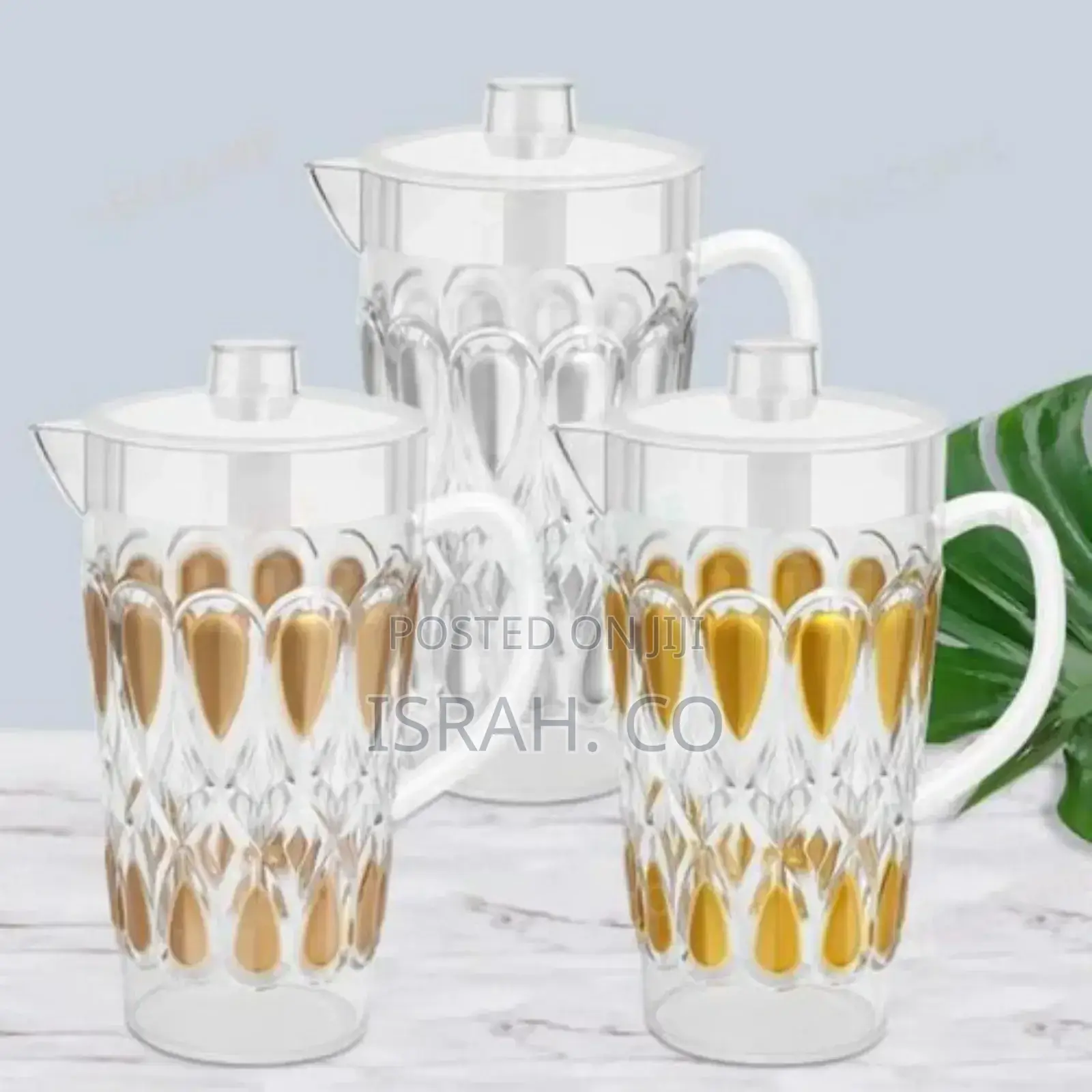 Plastic Jug With 5 Pieces Glasses Set