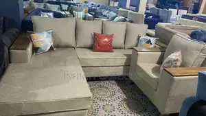 A Classy L Sofa Bed in Cream Color Readily Available.
