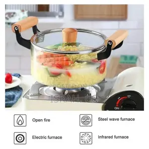 2.5L Soup Steam Pot Cooking Saucepan Glass Ramen Bowls
