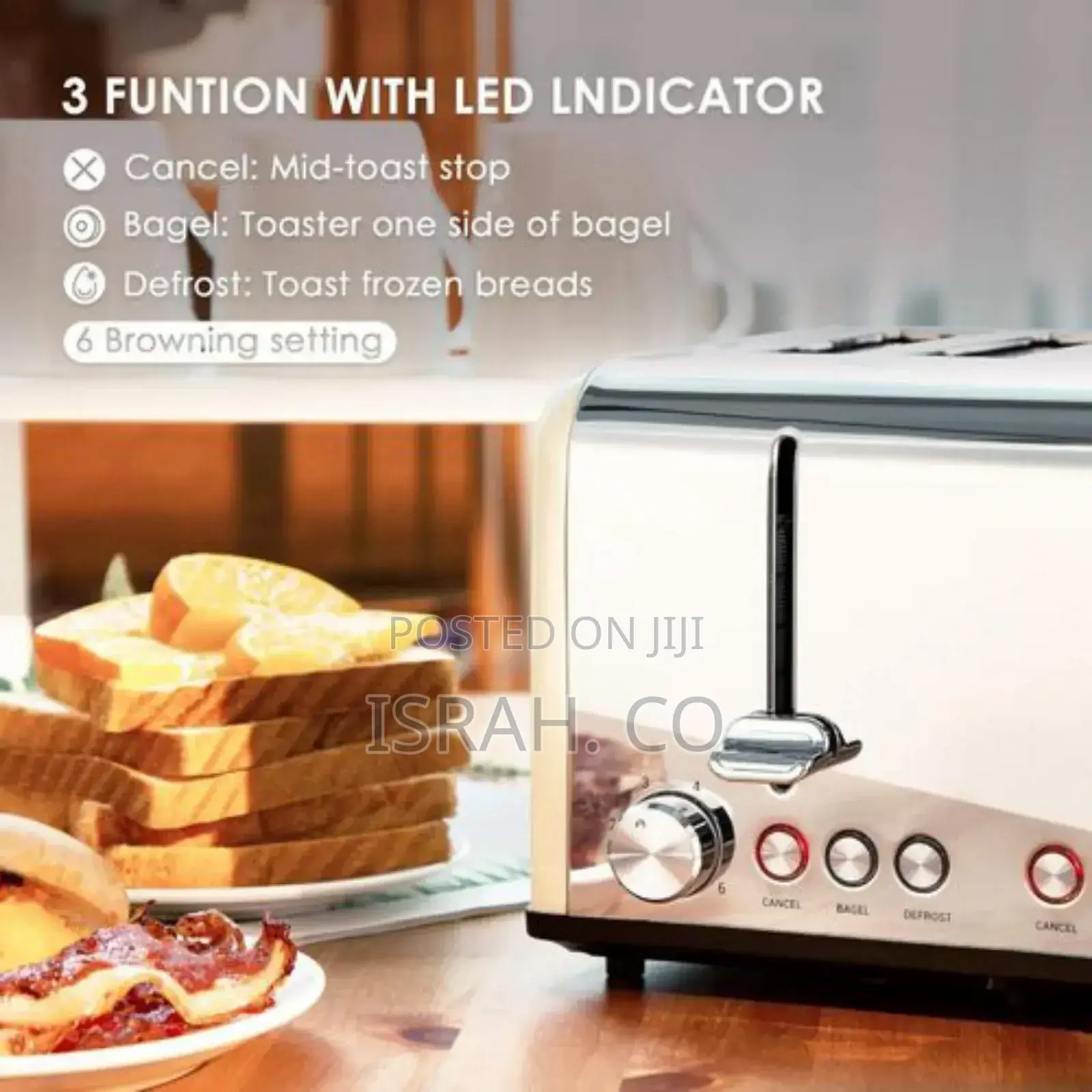Commercial Toaster Automatic Popup 4 Slice Stainless Bread