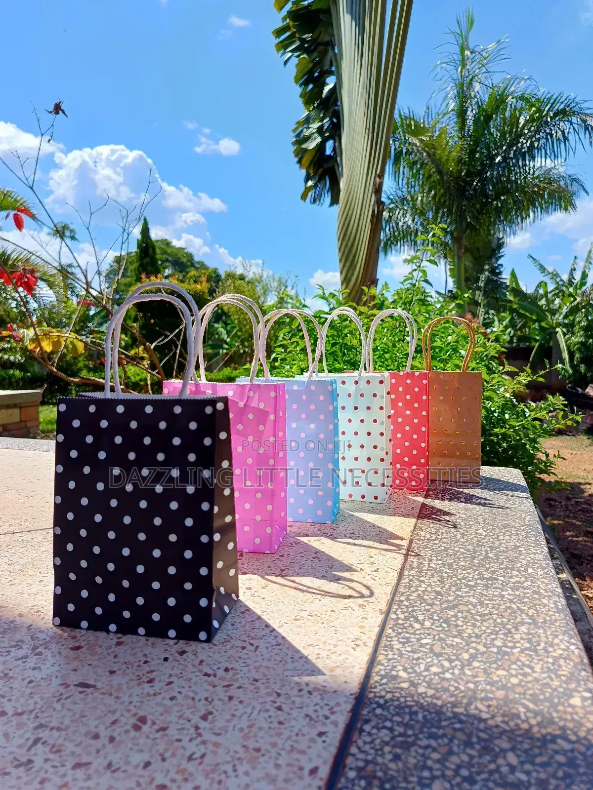 Polka Dot Gift Bag Set - (Pack of 6)