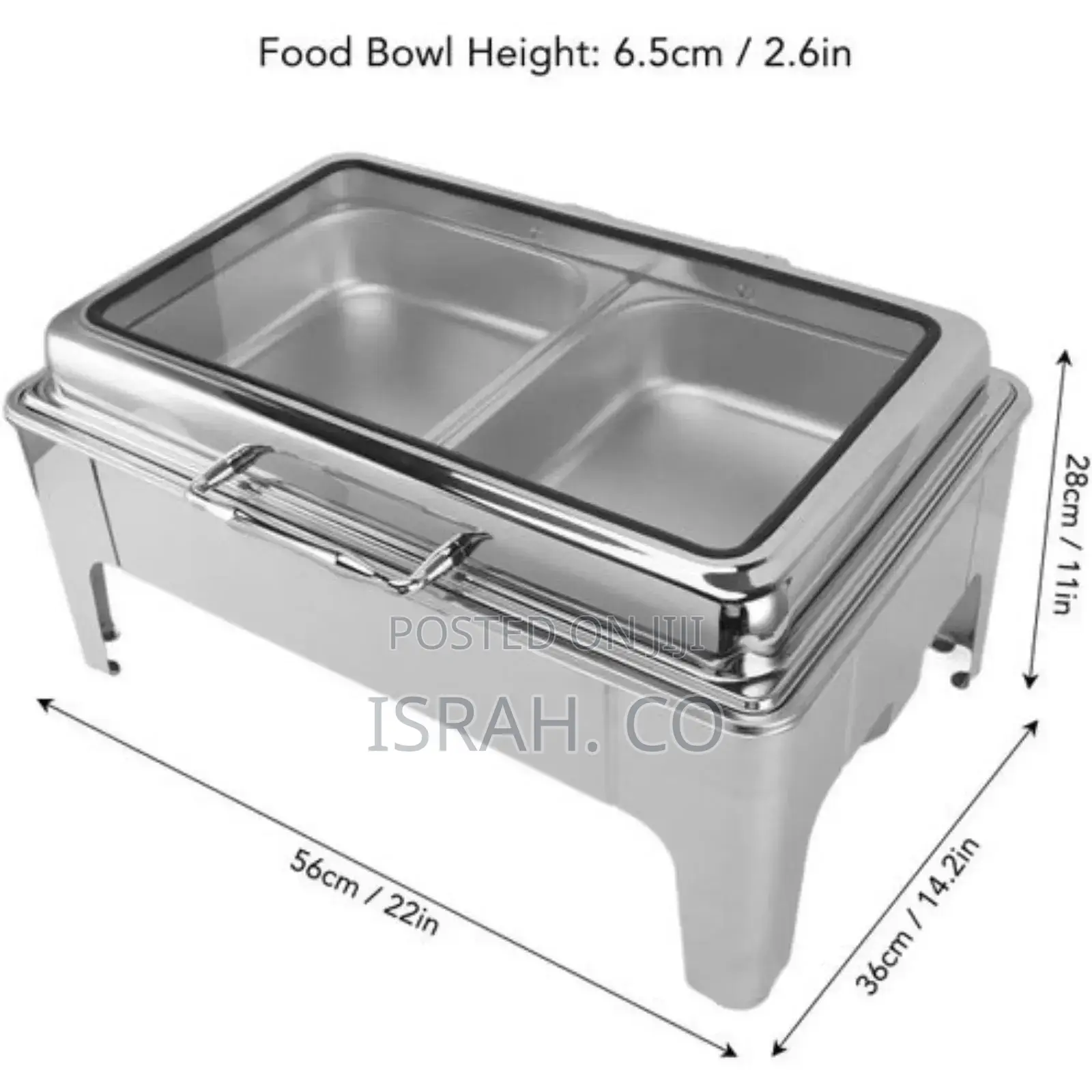 9L Double Compartment Rectangular Buffet Server Warming Tray