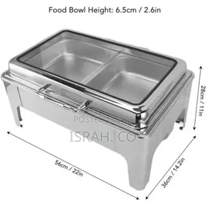 9L Double Compartment Rectangular Buffet Server Warming Tray