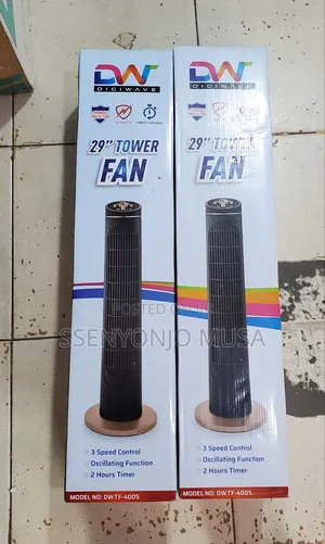 Digiwave 29" Oscillating Tower Fan - Black and Rose Gold