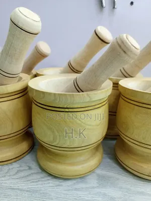 Wooden Mortar and Pestle.