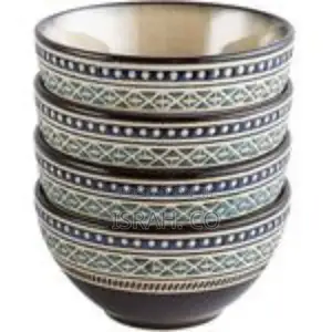 6 Piece Blue Dotted Stoneware Grain Salad Bowls