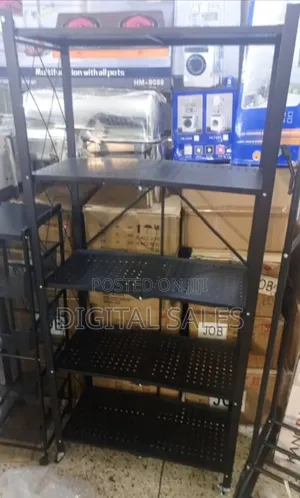 Storage Shelves 5-Tier Foldable, Rack Microwave Oven Stand,