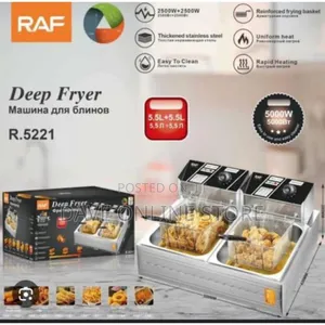 RAF 11L Electric Double Deep Fryer - Silver