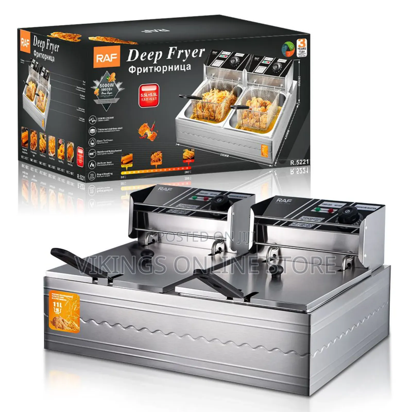 Raf Deep Fryer 5.5L + 5.5L