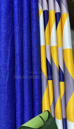 Mix and Match Curtains of Loyal Blue ,Yellow and Grey