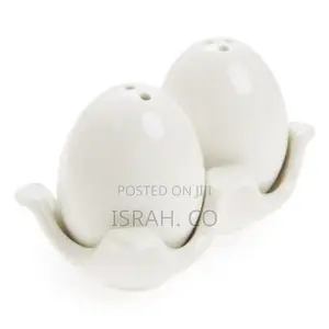Egg Pepper and Salt Shaker Set-White