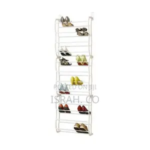 Metal Over the Door Shoe Rack Storage Organizer - White